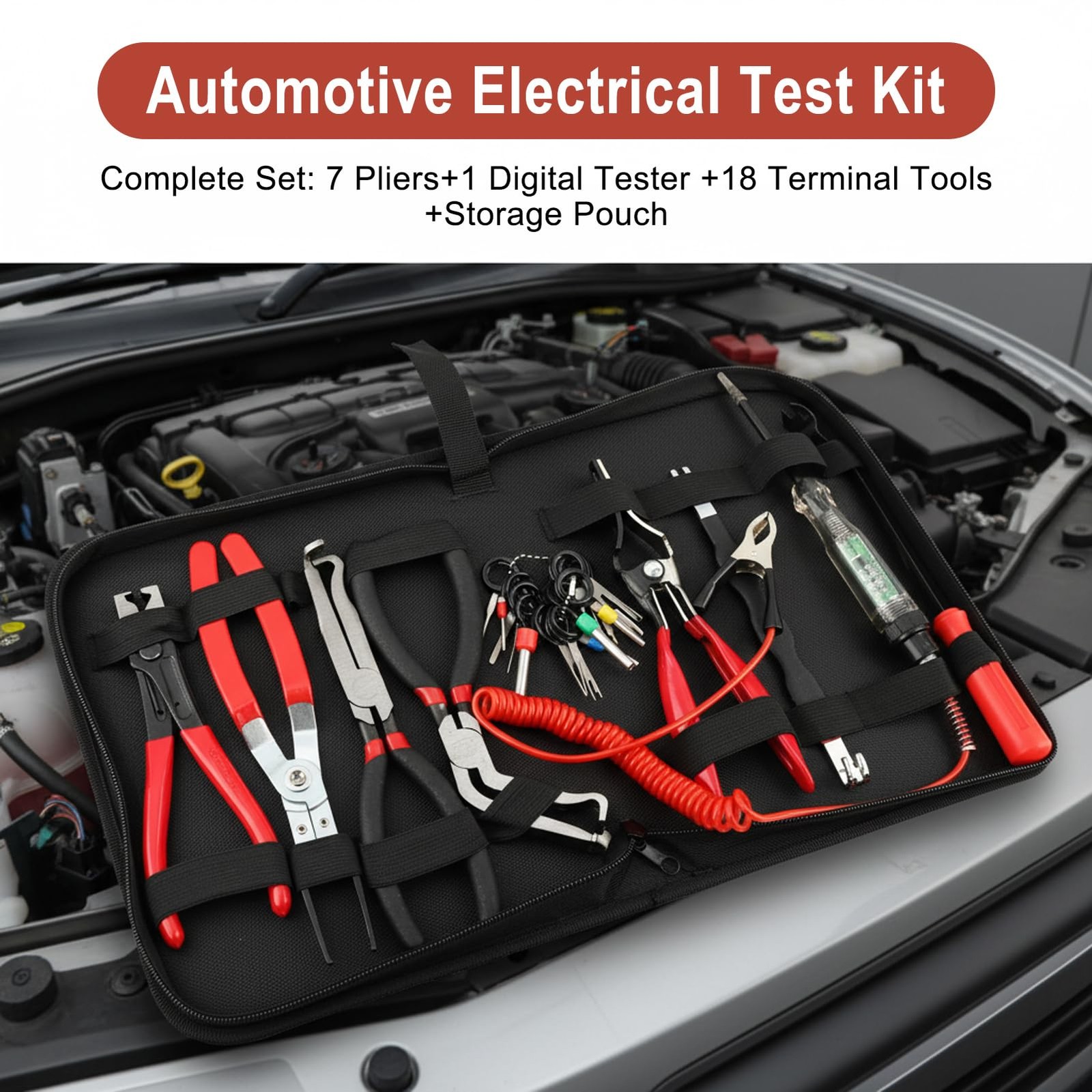 27PCS Automotive Electrical Disconnect Pliers Terminal Removal Tool Kit