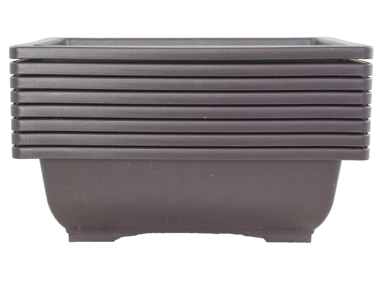 8 Rectangular Plastic Bonsai / Cactus & Succulent Pot 10″x 7.5″x 3″ Dark Brown