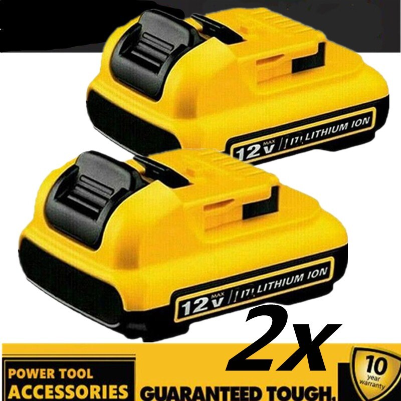 2X 3.0Ah 12 Volt Lithium-Ion Battery Replacement For Dewalt DCB127 DCB120 DCB101