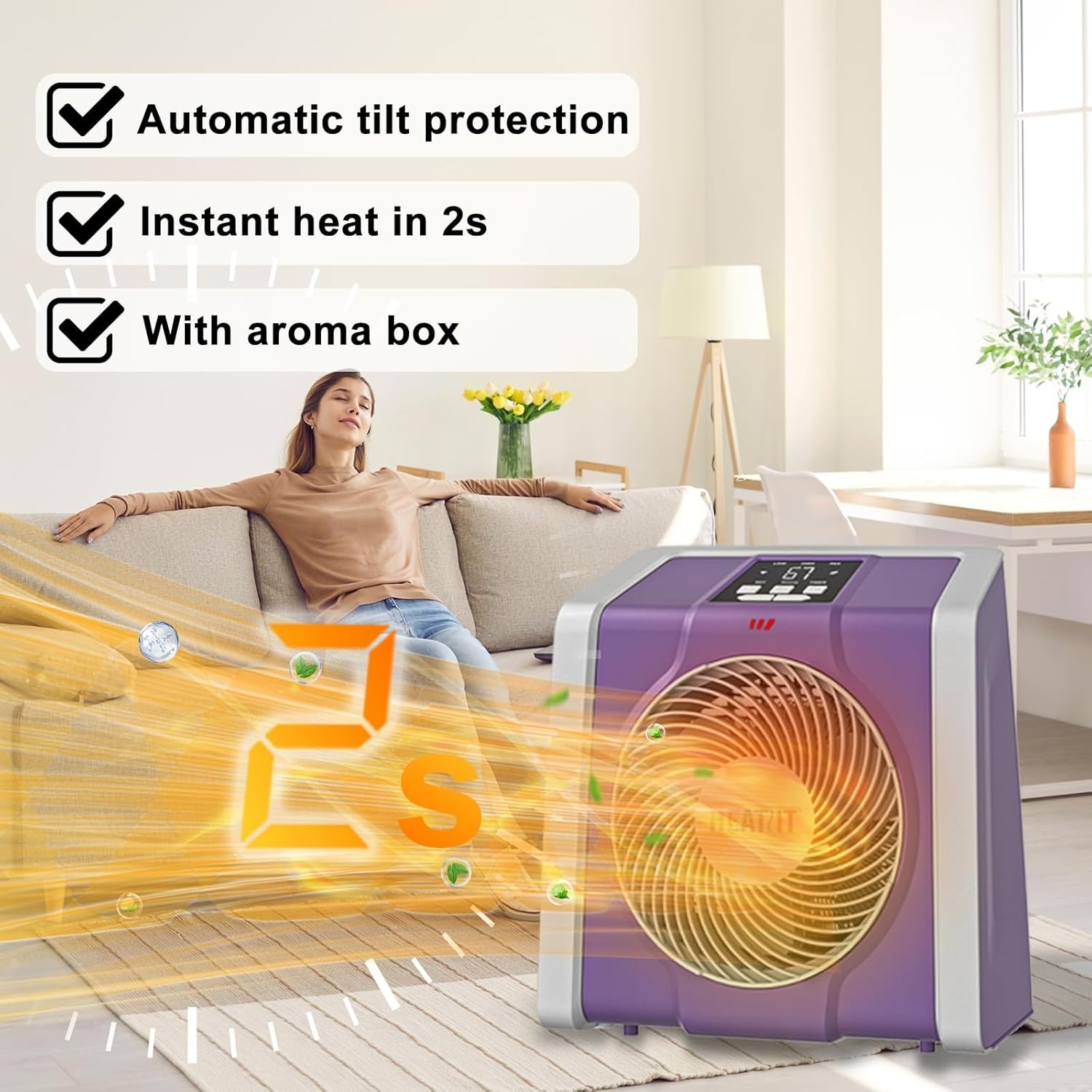 Digital Remote Control Space Heater with Timer – 1500W/750W Power
