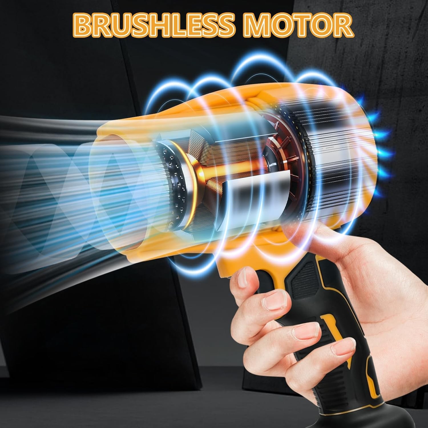 Cordless Air Jet Blower Compact Handheld Leaf Blower Turbo Fan w/ Dual Batteries