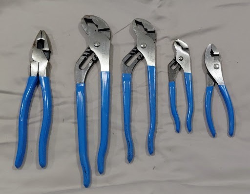 Vintage CHANNELLOCK 5 Pc Pliers Set 442 432 422 Tongue & Groove USA Hand Tools