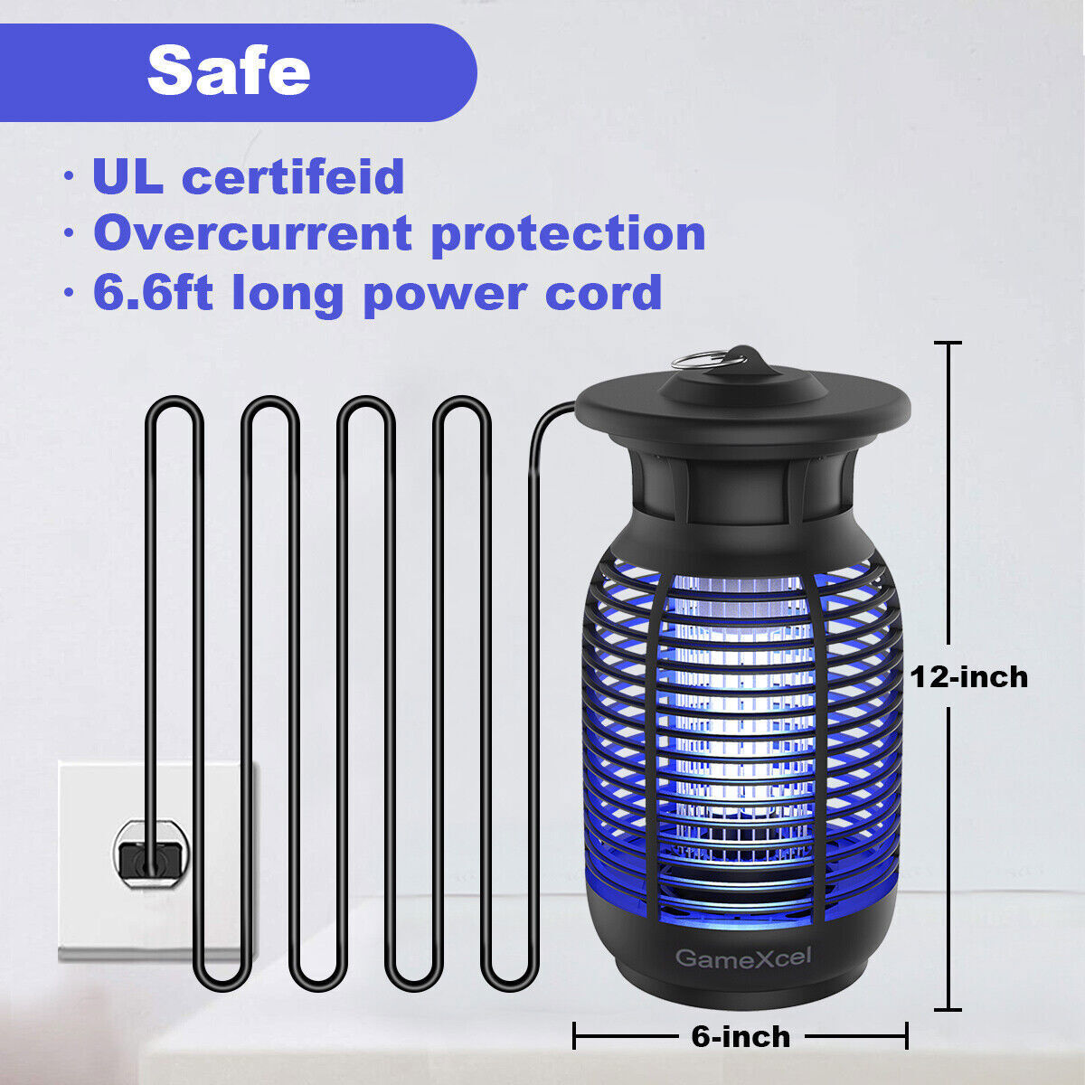 Mosquito Fly Bug Insect Zapper Killer Electronic Light Trap Lamp Indoor Outdoor