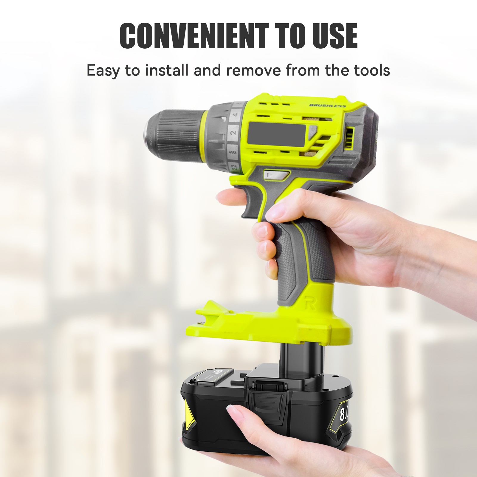 2-6pack For RYOBI P108 High Capacity LED Battery 18Volt Lithium-Ion One Plus