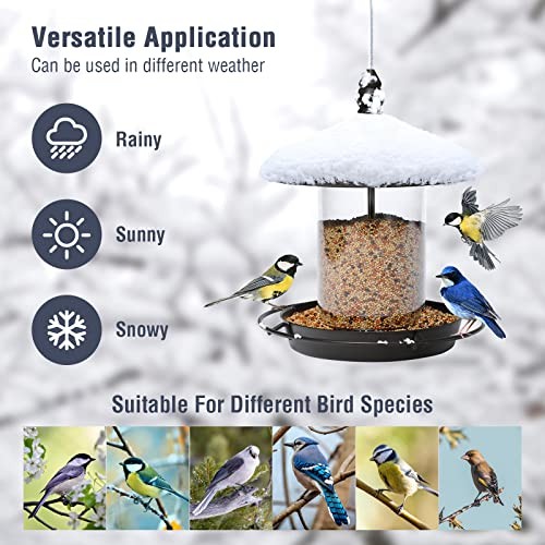 Metal Roof Bird Feeder – Chew Proof for Outdoor Hanging 1pc 1.7lb – Bronze