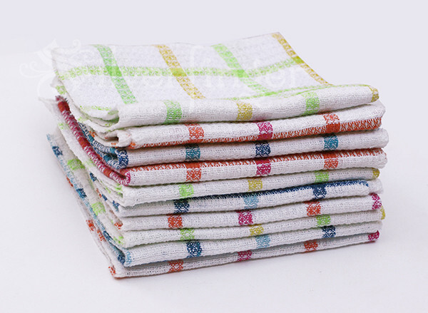 3 DISH TOWELS 100% COTTON Cloth Multipurpose Household Cleaning Tea Towels 12×12