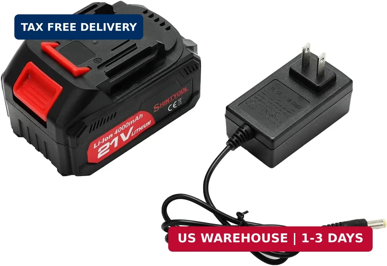 21V MAX Lithium Battery 4.0Ah Extended Runtime, LED Indicator, for Power Tools