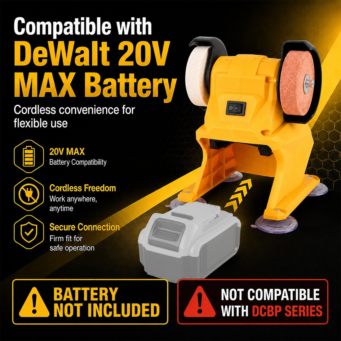 Mini Bench Grinder Polisher for Dewalt 20V Battery, Electric Belt Sander