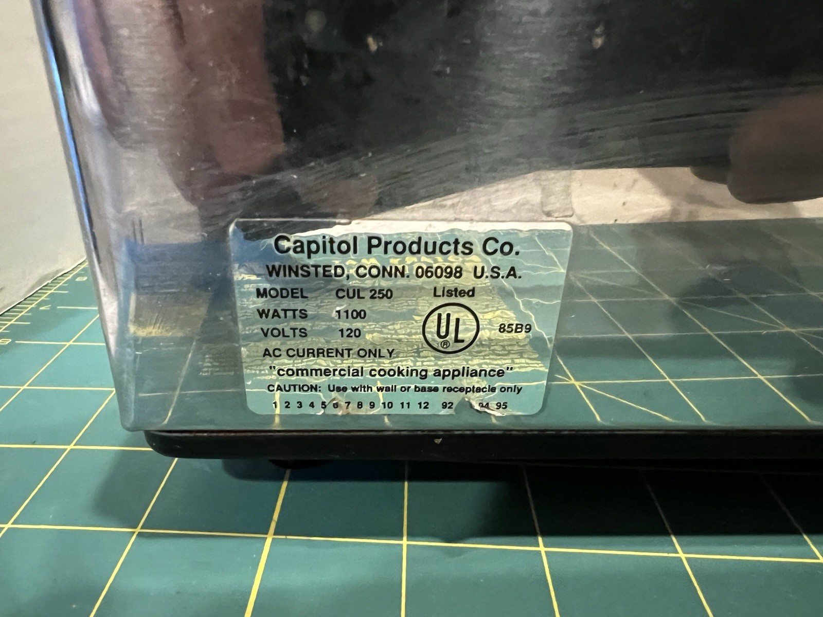 13×8” RARE Capitol Single Electric Burner USA Works Tested CUL 250 VINTAGE 1100w