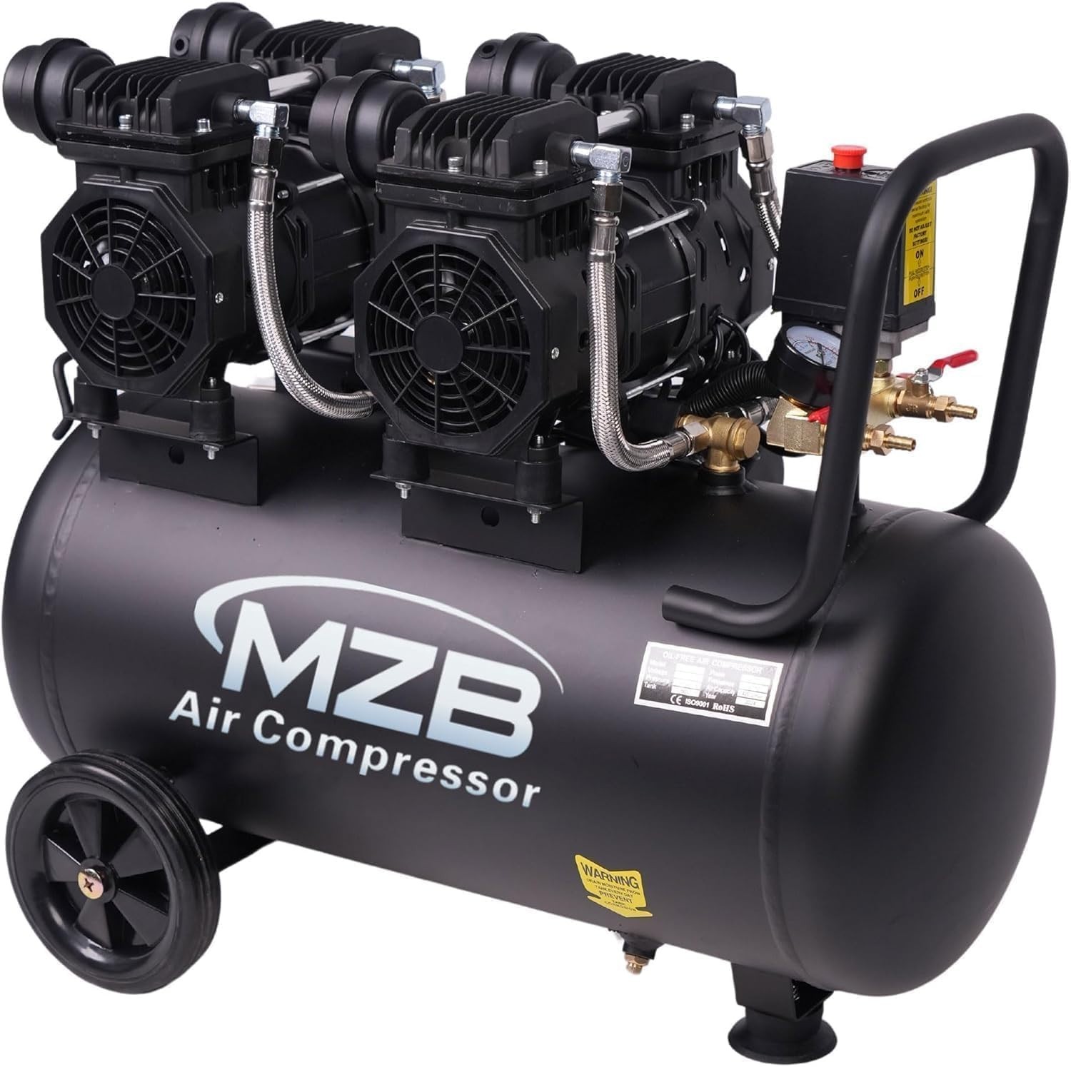 13.2 Gallon Ultra Quiet Air Compressor 2.2KW,3PH Steel Tanks 70dB Noise Level