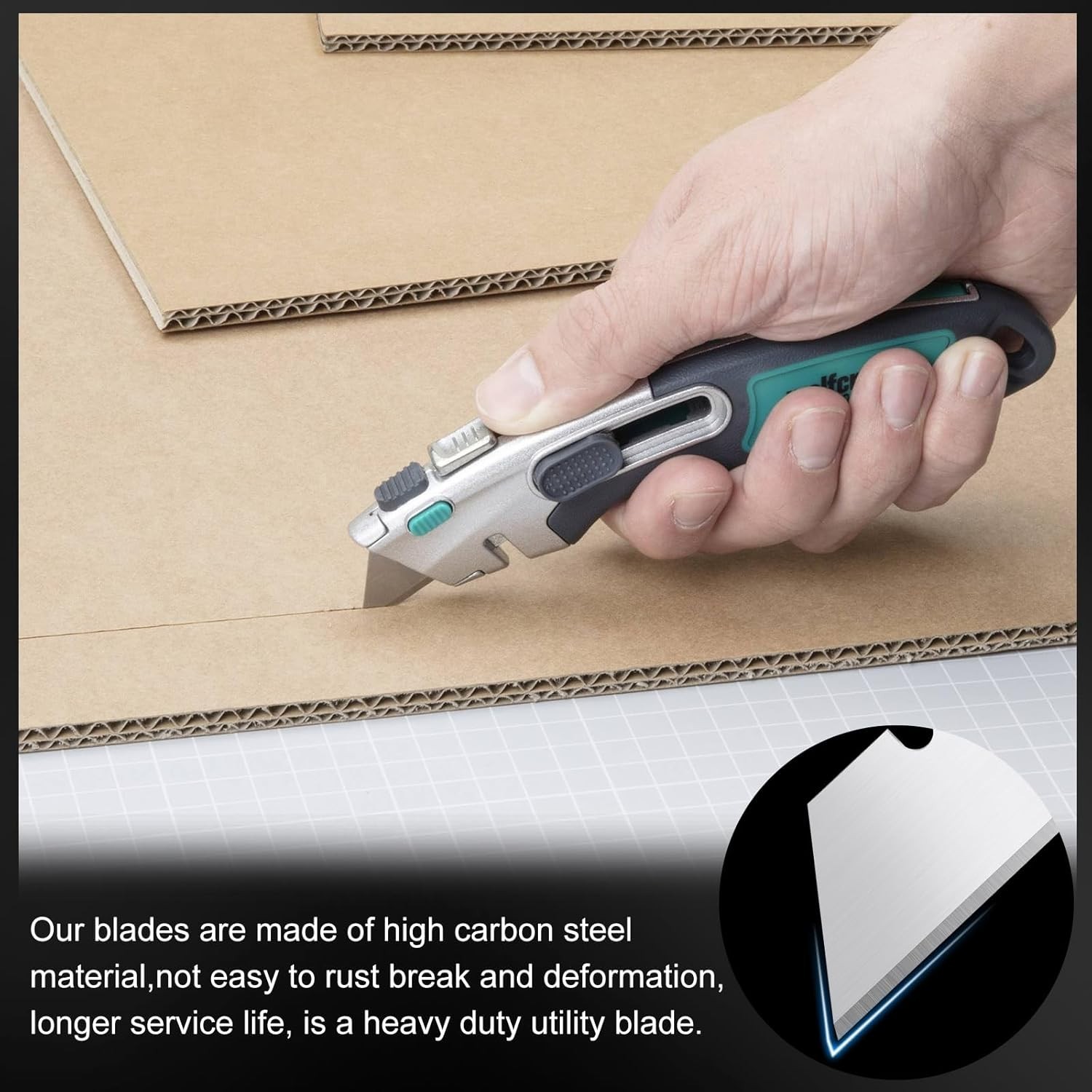 Utility Knife Blades, 100 Pcs Razor Blades, SK5 High Carbon Steel Box Cutter Bla