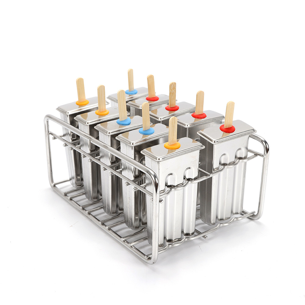 10PCS Stainless Steel Molds Pop Lolly Ice Cream Stick Holder Mold DIY