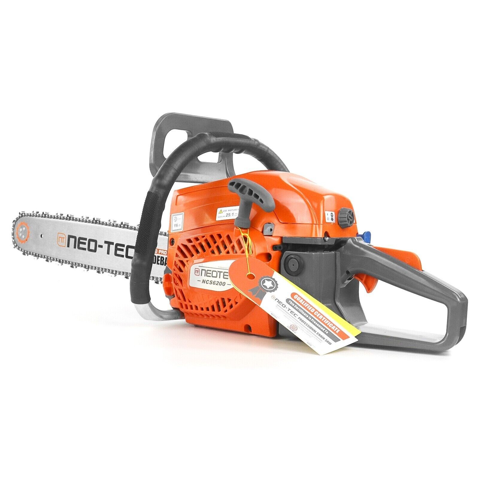 62cc Gas Powered Chainsaw with 20” Guide Bar Saw Chain 2-Stroke Engine Cut Wood
