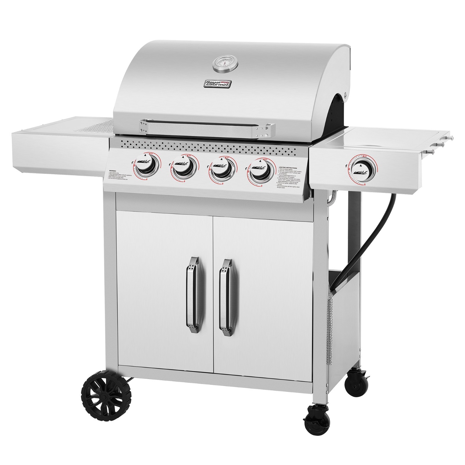 Royal Gourmet 4-Burner Gas Grill with Side Burner,49000 BTU for Backyard Cooking