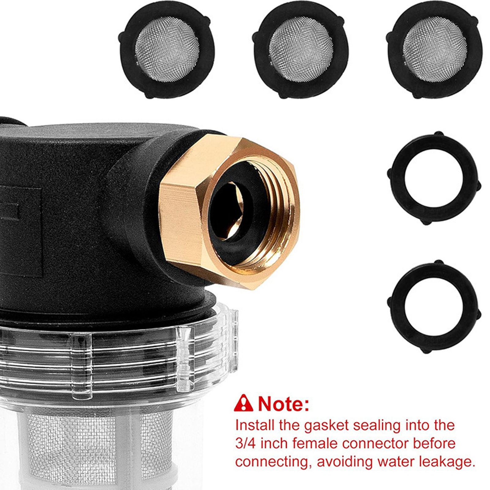 Plastic Metal Inline Water Filter Garden Pressure Washer 40 Mesh 100 Mesh Screen