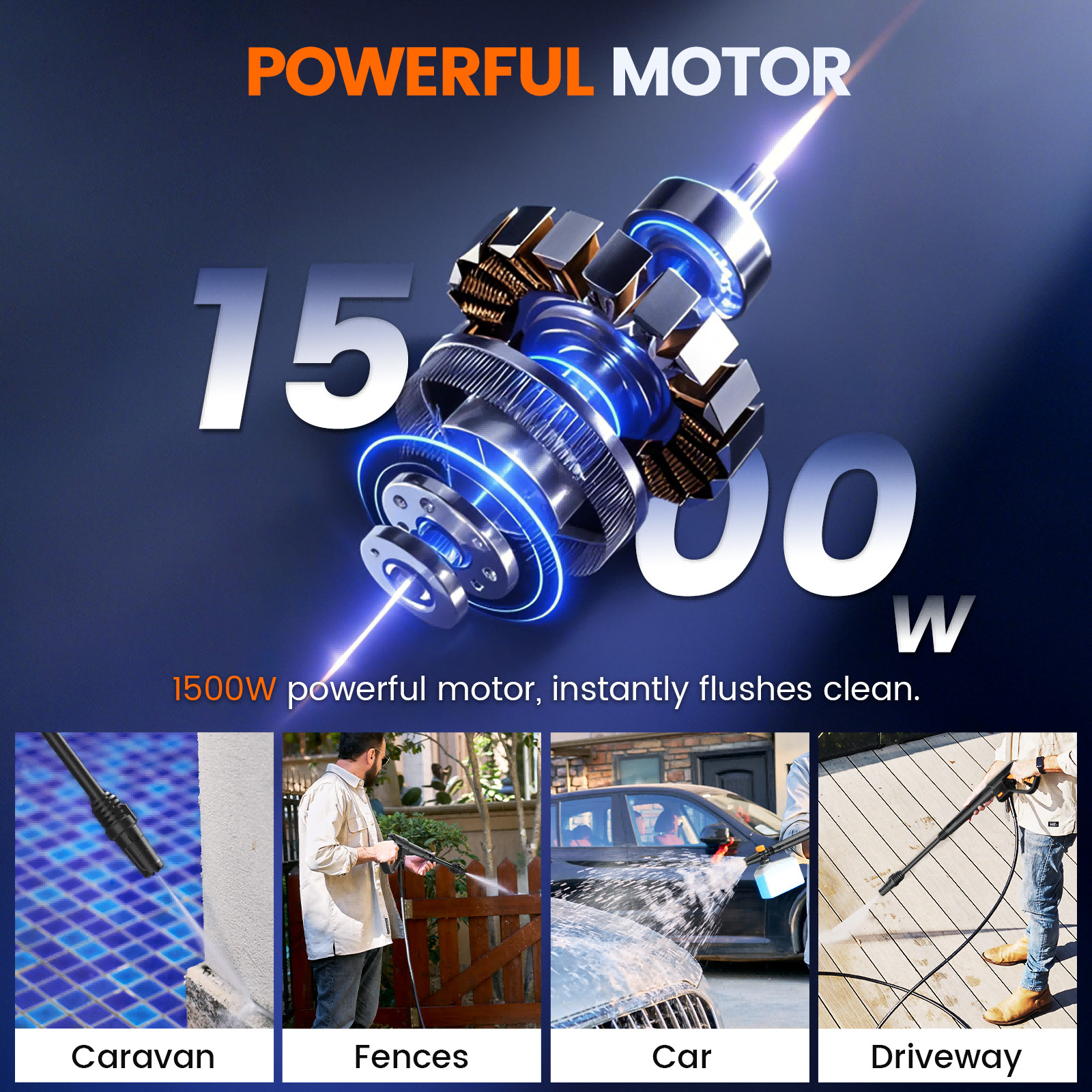 Electric Pressure Washer 4200PSI High Pressure Washer for Cars Fences Home Clean