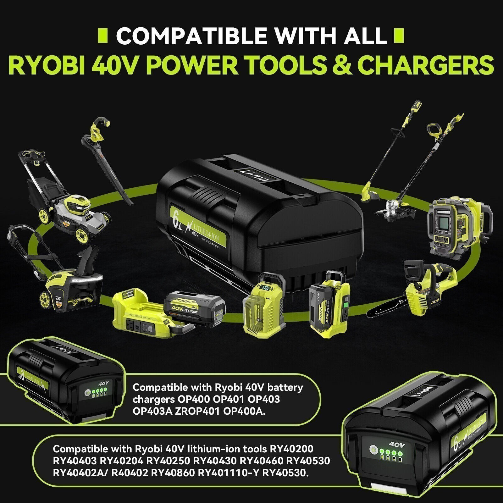 For Ryobi 40V Battery 10.0AH Lithium Battery OP40261 OP4050 OP40601 w/Charger US