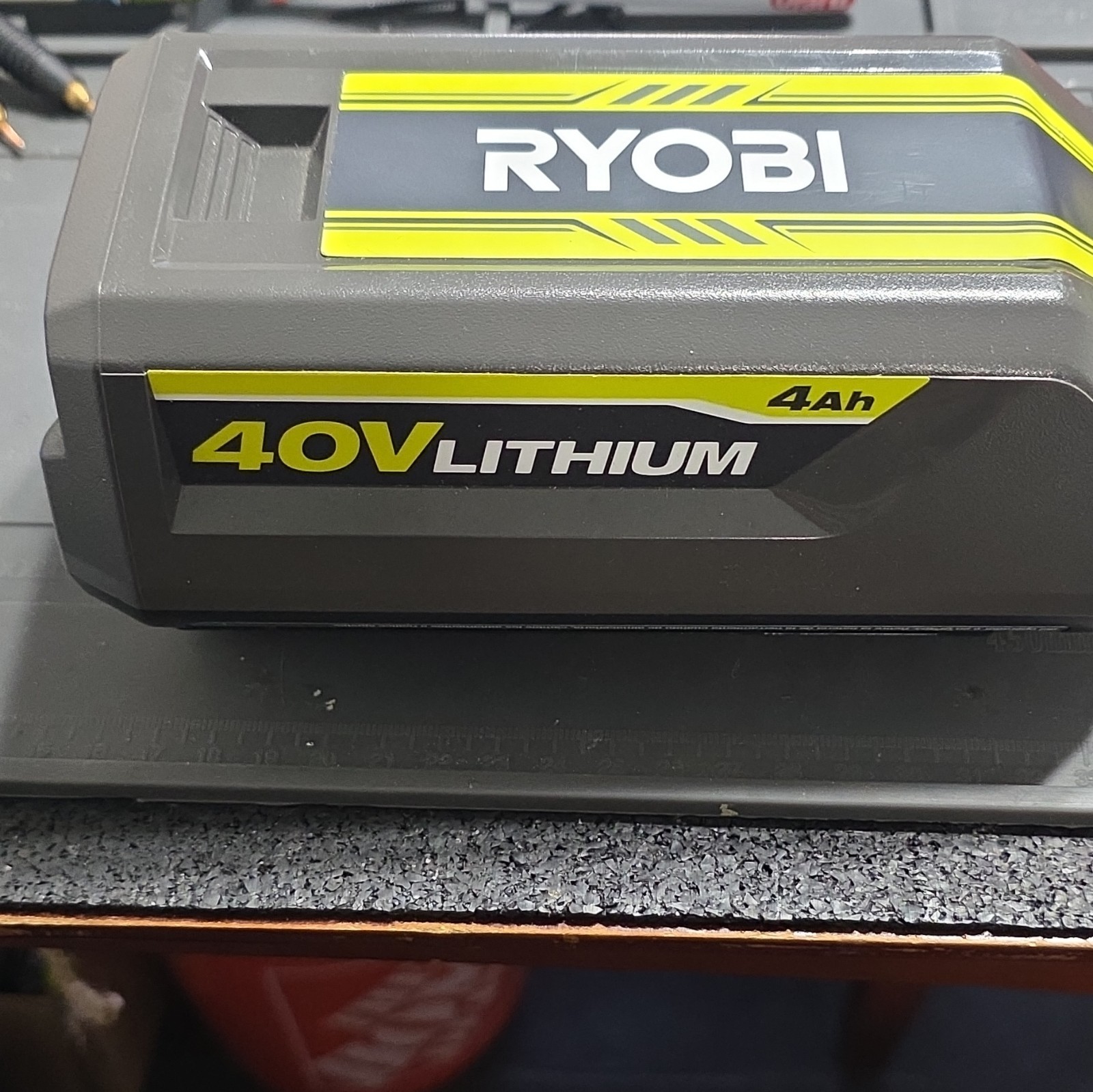Ryobi 40V Lithium-Ion (Li-Ion) Power Tool Battery Pack 4Ah, Gray