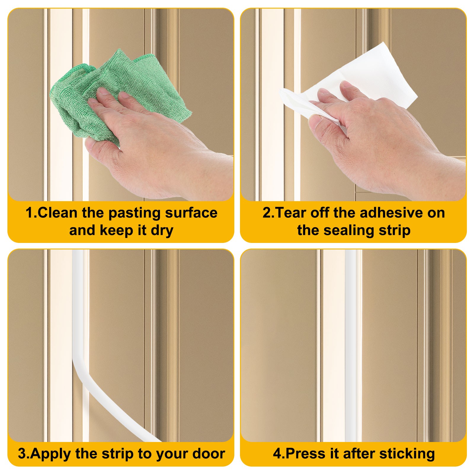 20 ft Silicone Weather Stripping Door Seal Strip, , 0.35″ x 0.16″, White
