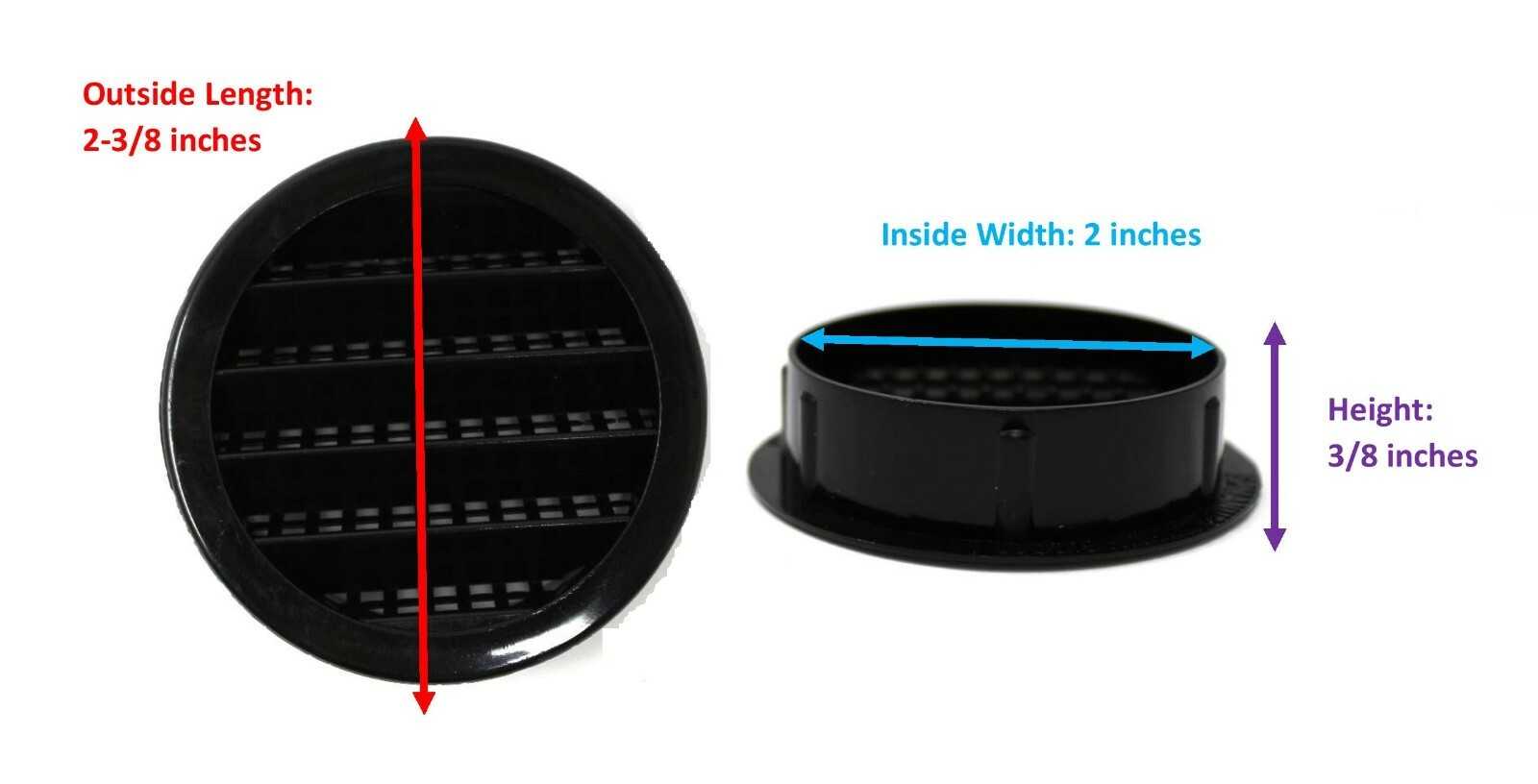 2″ Round Plastic Louver Soffit Air Vent Reptile Screen Grille Cover