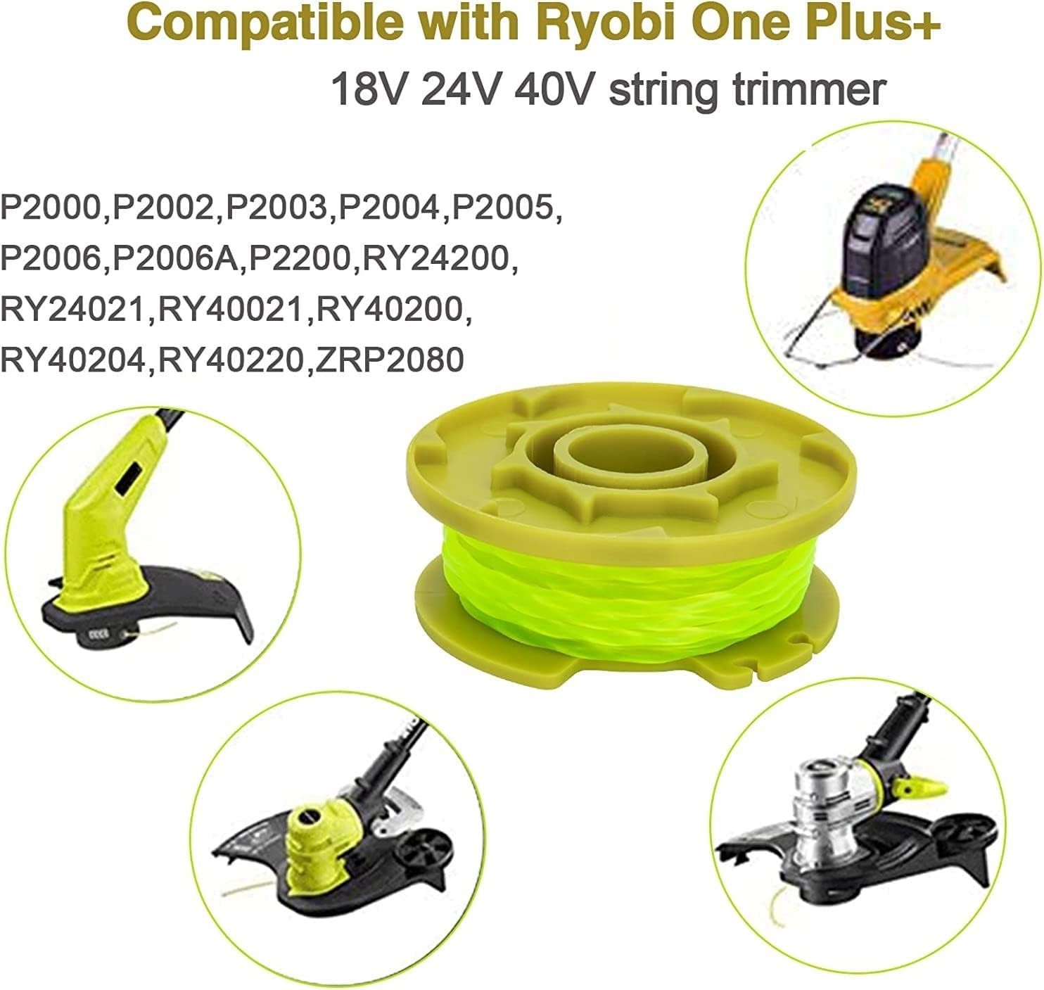 0.08″Trimmer Line Spool for Ryobi AC80RL3 18V/24V/40V,Fits P20010 P20100 P2080