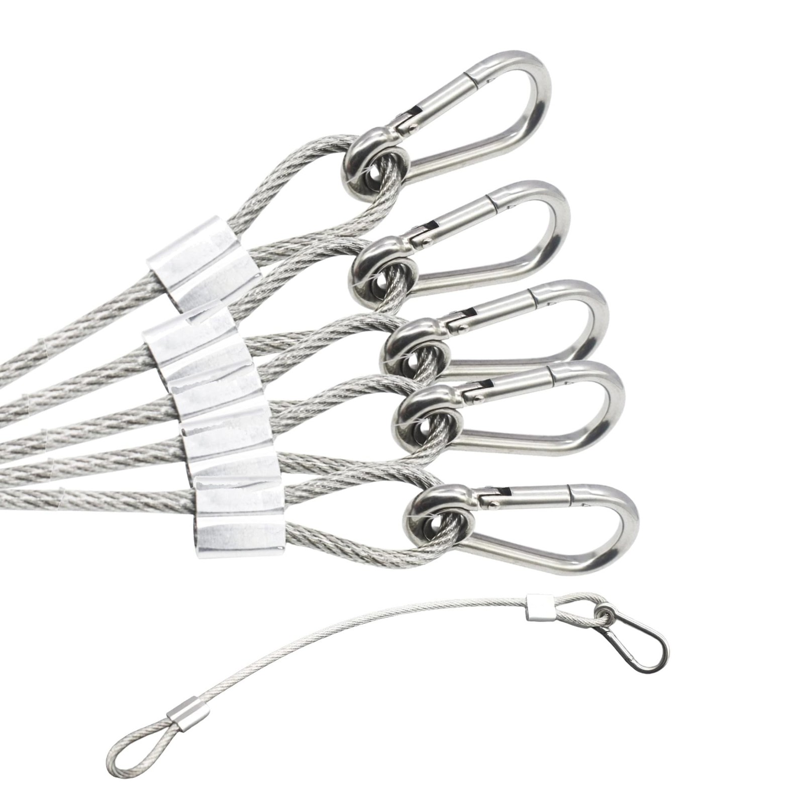 5 pcs 12 Vinyl Cover Coated Stainless Steel Wire Rope Lanyard Cable Tether Sa…