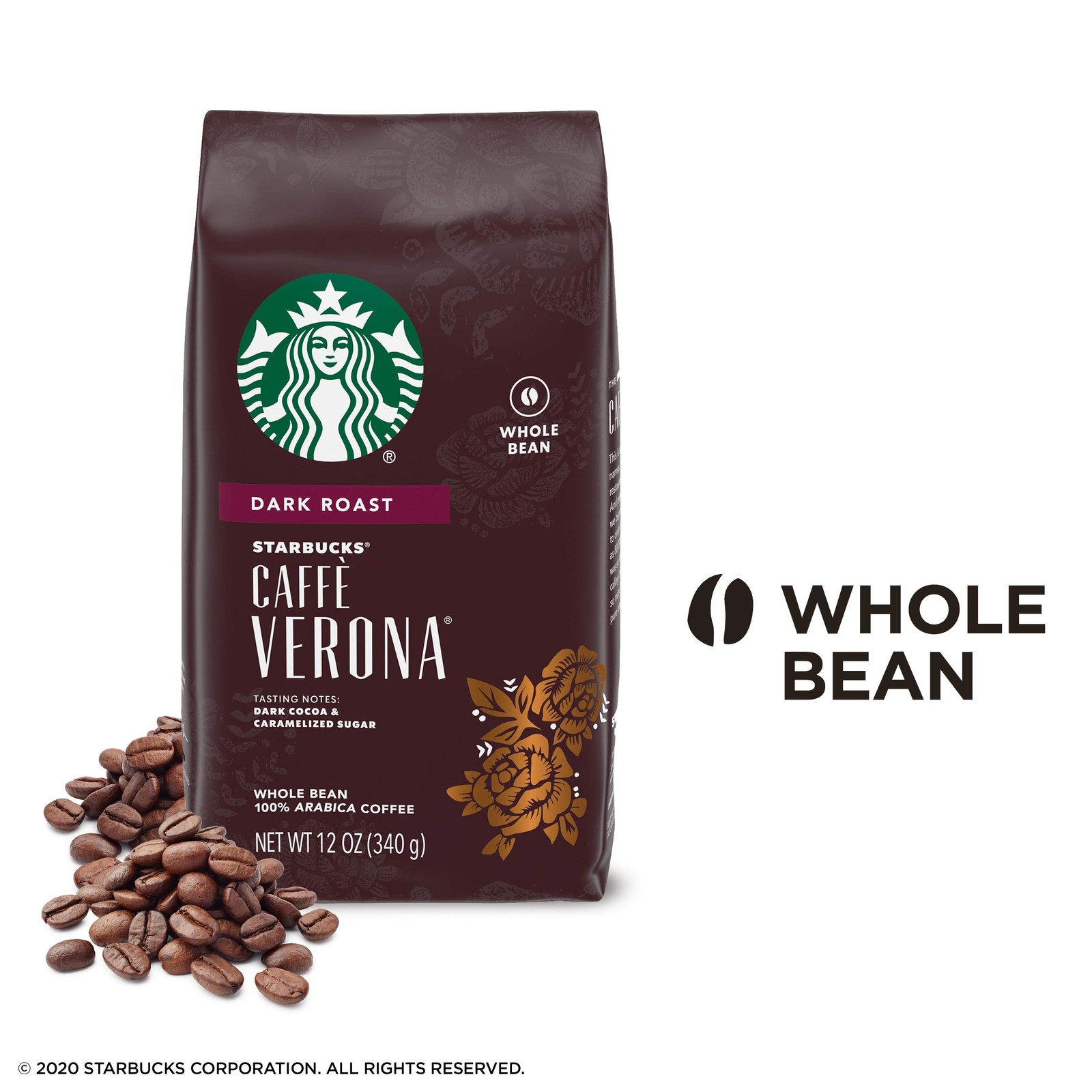 6 Pk Starbucks Caffe Verona Dark Roast Whole Bean Coffee 12 oz SEE DESCRIPTION