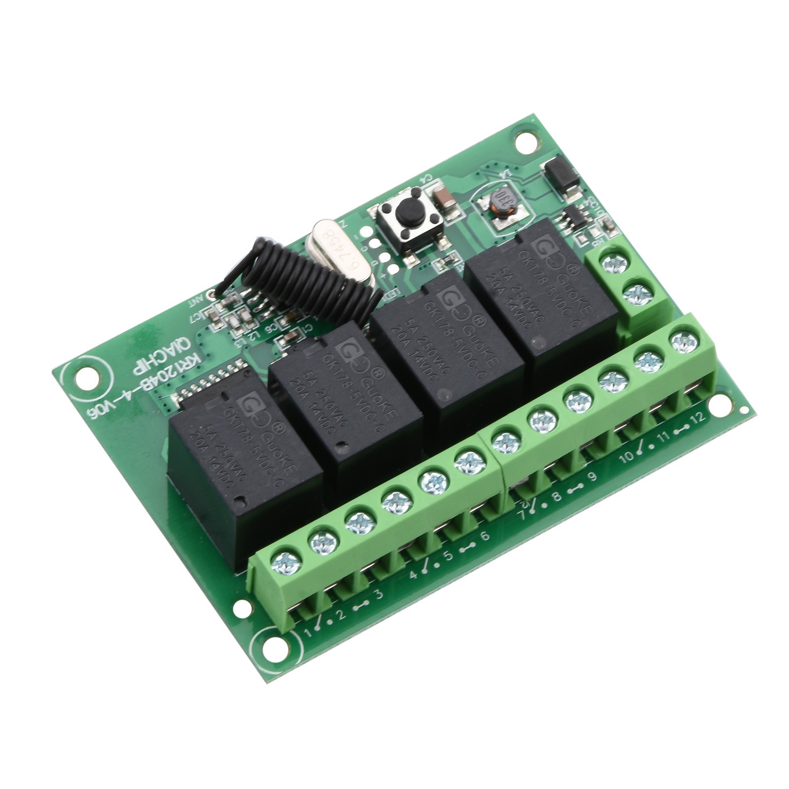 Brand New DC 4-Channel Wireless RF Remote Control Relay Switch With 2 Receiver