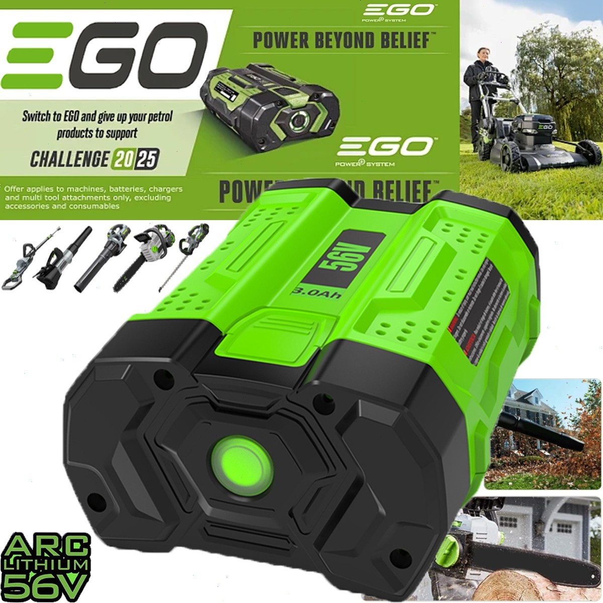 For EGO BA1400T 56V 2.5AH ARC LITHIUM ION BATTERY FITS ALL EGO 56V Power+ TOOLS