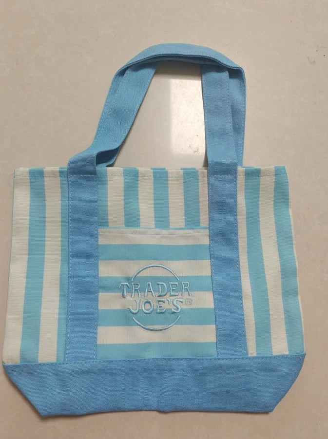 Trader Joe’s Limited Edition 2026 Drop Mini Stripe Canvas Tote Bag NEW US STOCK