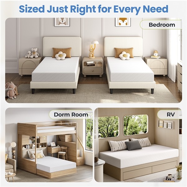 Gel Memory Foam Mattress Green Tea Mattress in a Box CertiPUR-US Certified