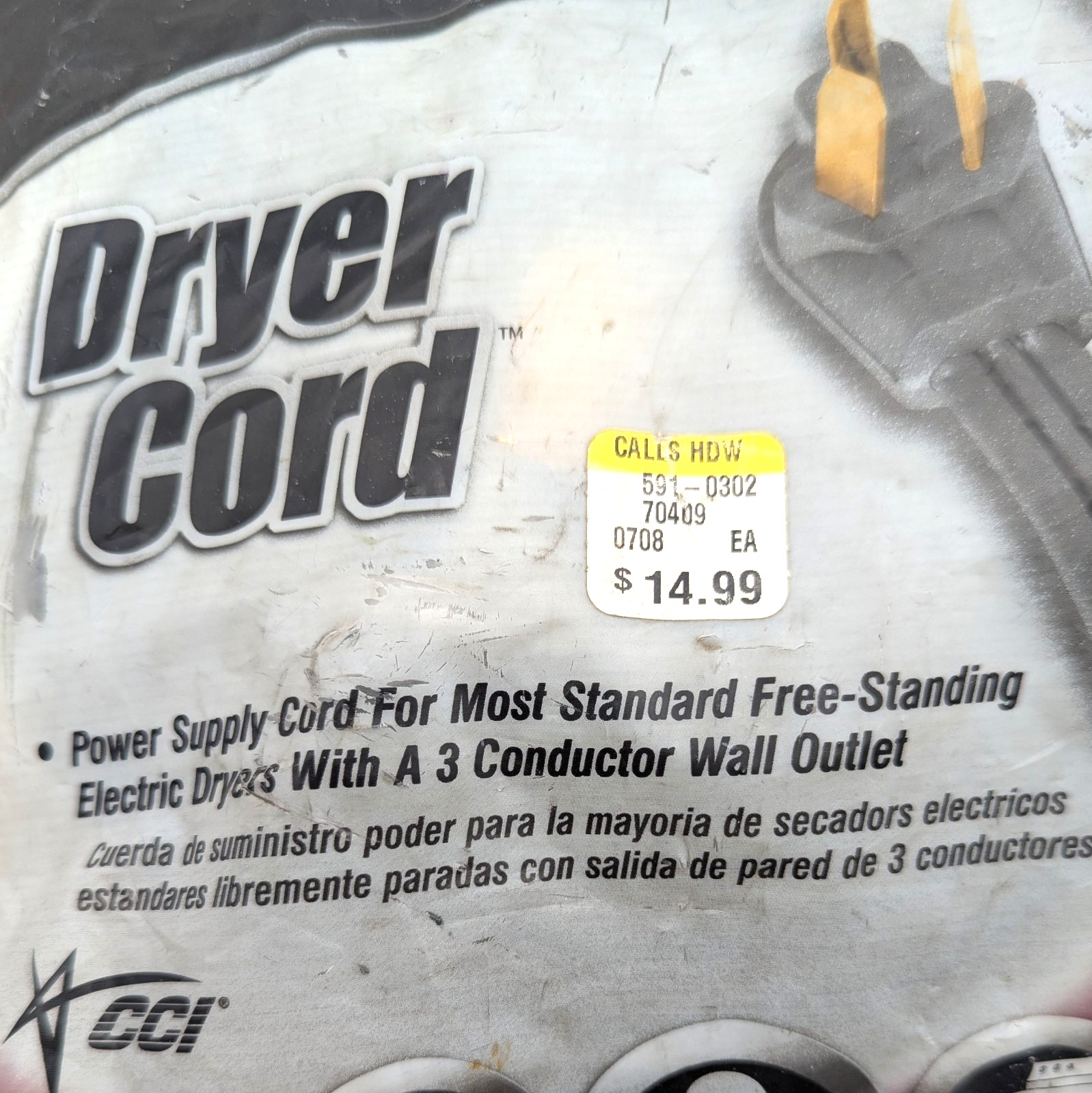 3-Prong 6 Ft Dryer Replacement Cord 30 Amp Plug 250 Volts 09126 Coleman Cable