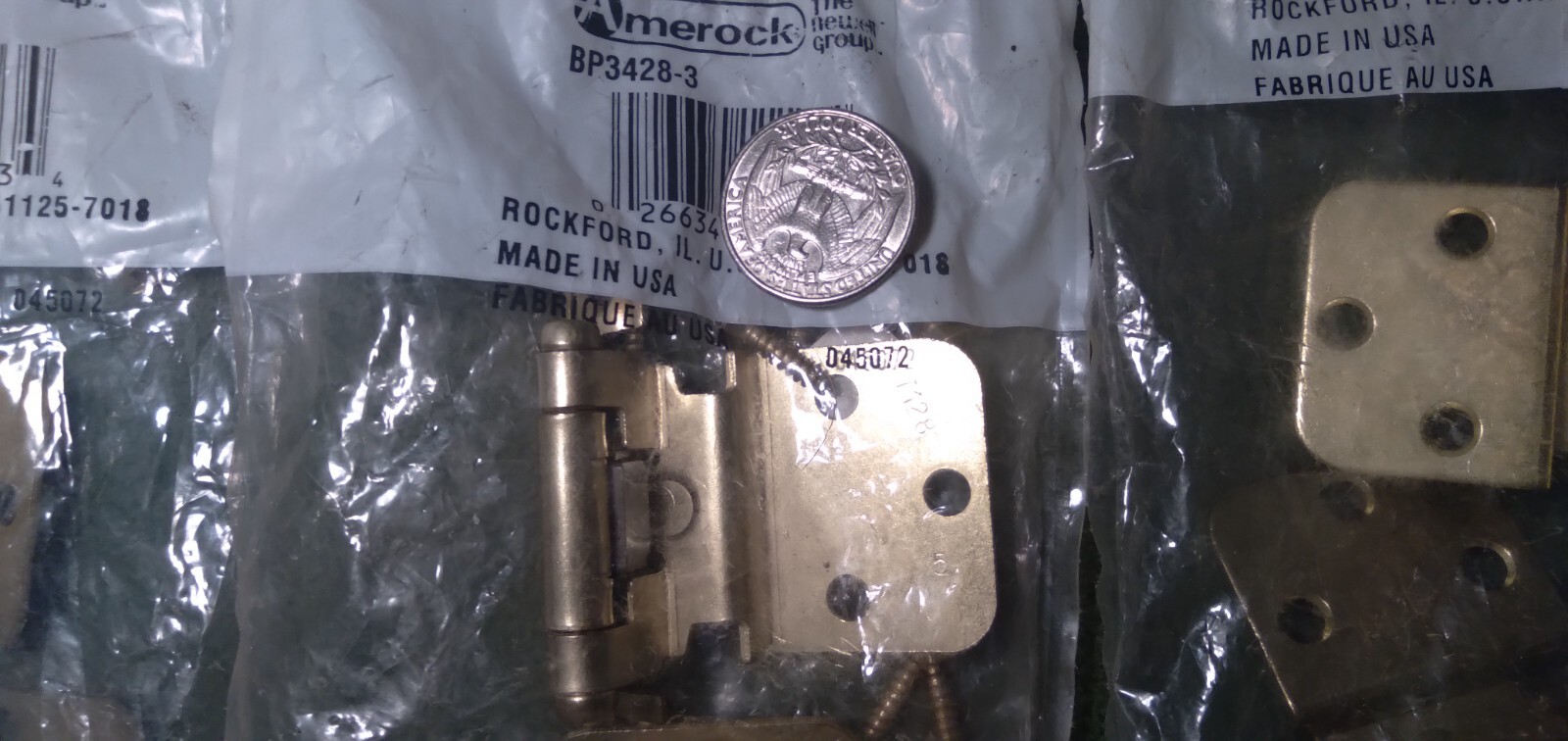LOT OF Amerock Brass Self-Closing Cabinet Door Hinges PLUS GOLD STANLEY ALL NE)