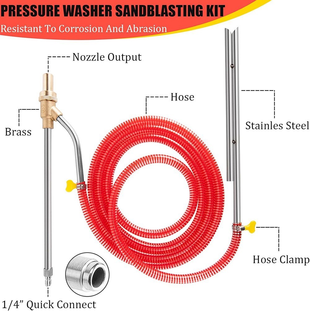 Pressure Washer Sandblasting Kit 5000 PSI Wet Abrasive Sandblaster Attachment…