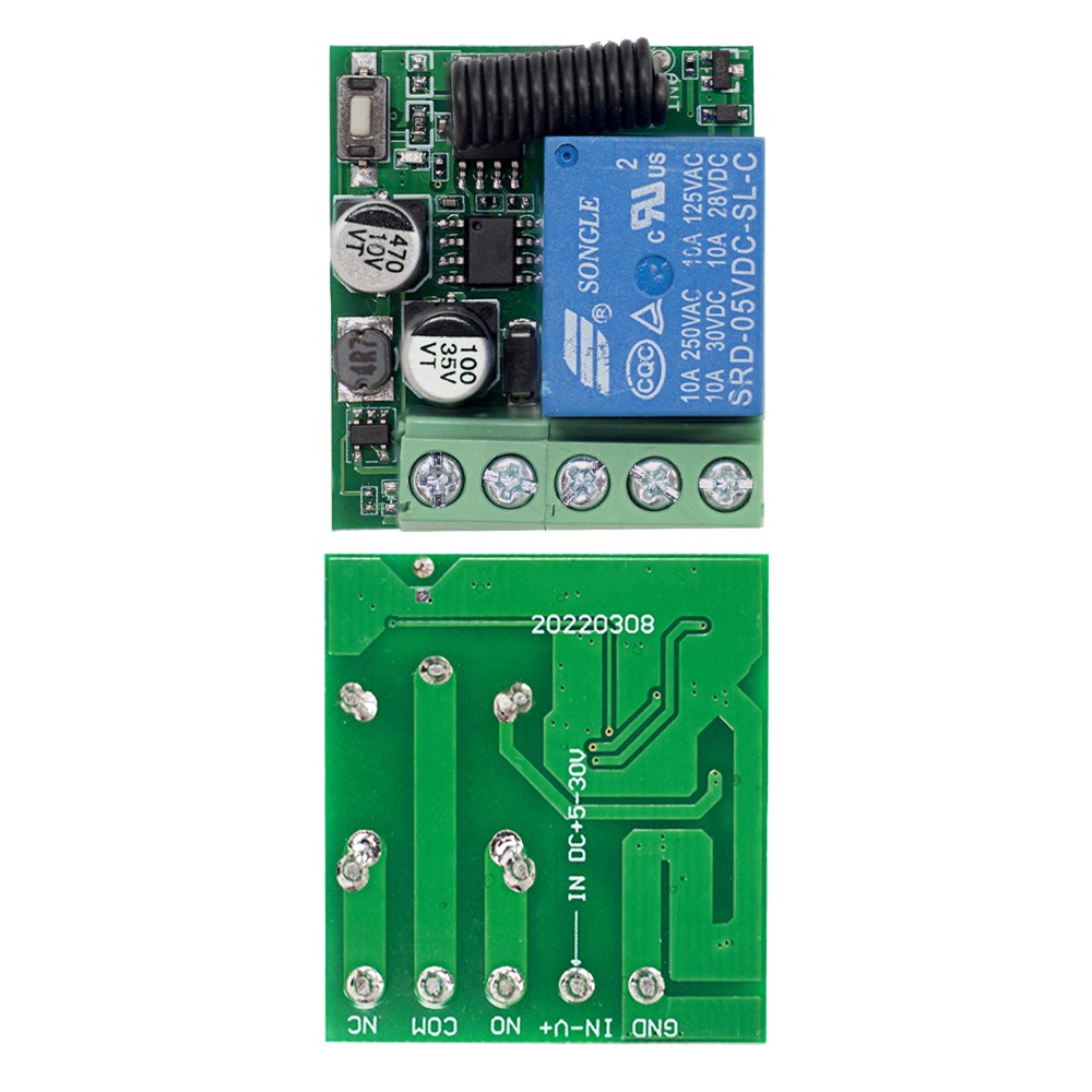 433Mhz DC5-30V 1CH Universal Wireless Remote Control Switch Relay Receiver Kit G