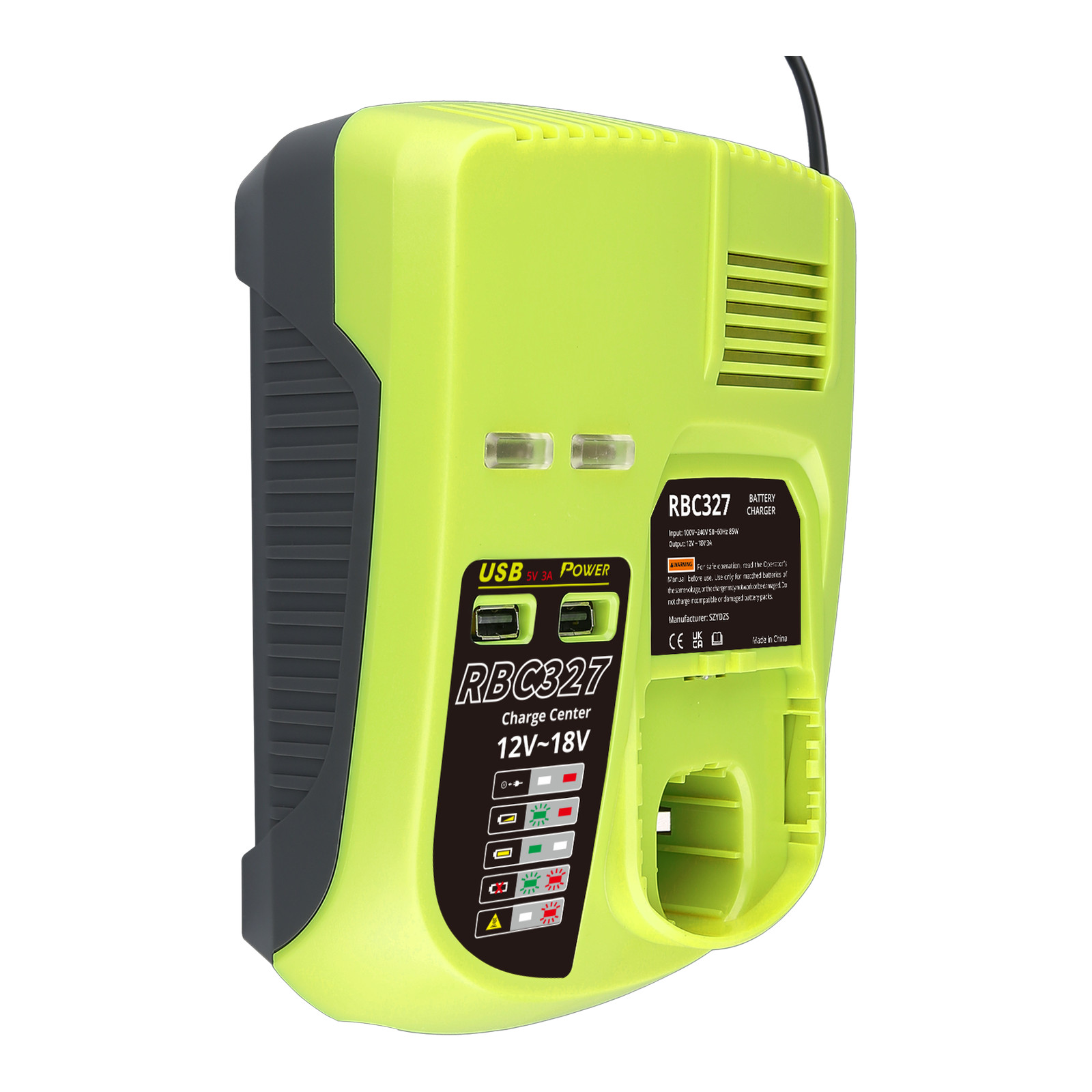 P117 Fast Charger For RYOBI For One+ Plus P108 18V High Capacity Lithium Battery