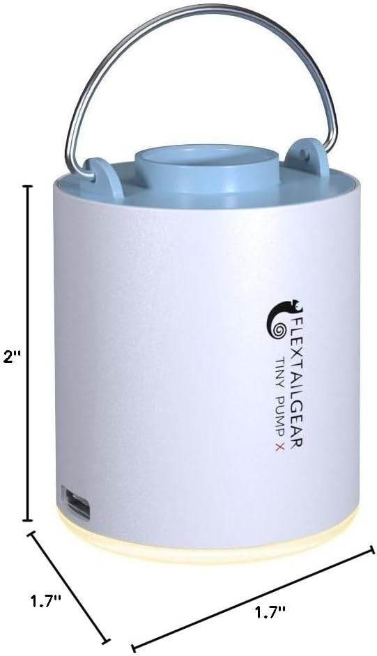 Tiny Pump X: Ultra-Mini Portable Air Pump & Camping Light – 1300mAh Rechargeable