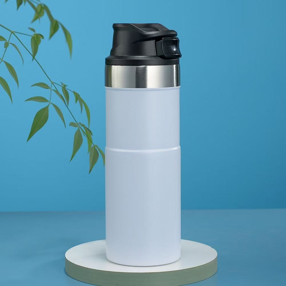 500ml Bpa Free Classic Trigger Action Travel Coffee Mug 16OZ Double Wall Cup In