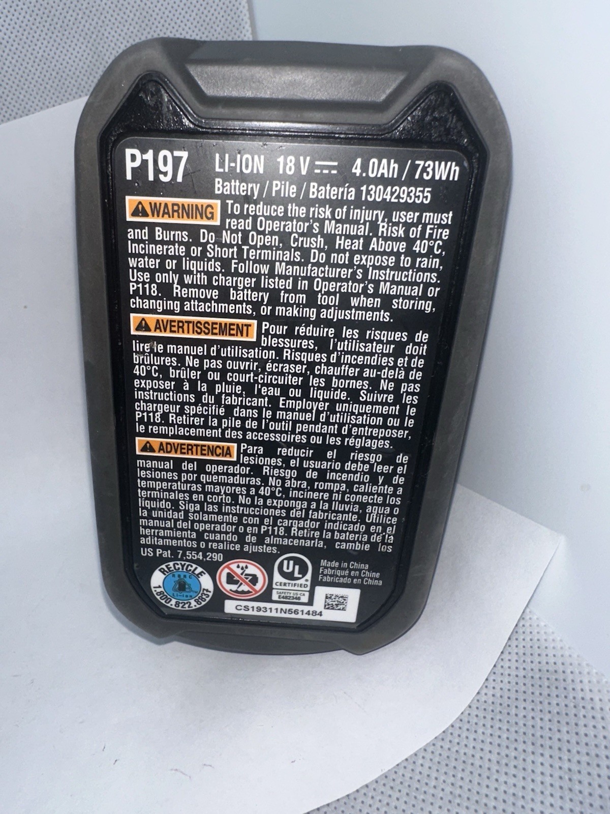 Use OEM Tested Ryobi P197 18V 4Ah Lithium Battery For Any 18V Ryobi Tools. A