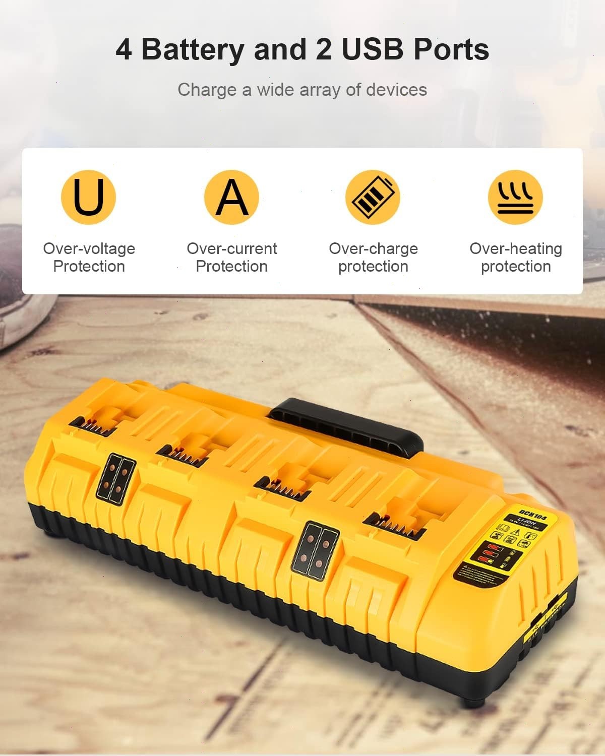 2Pack 12.0Ah For DeWalt 20V Max Lithium-Ion Battery AND Charger DCB206 DCB205