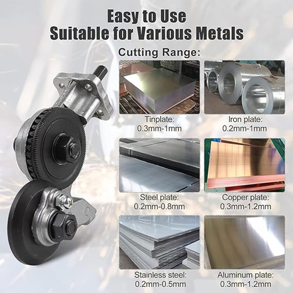 Electric Drill Plate Cutter Sheet Metal Nibbler Precise Cutting Sheet Cutter US