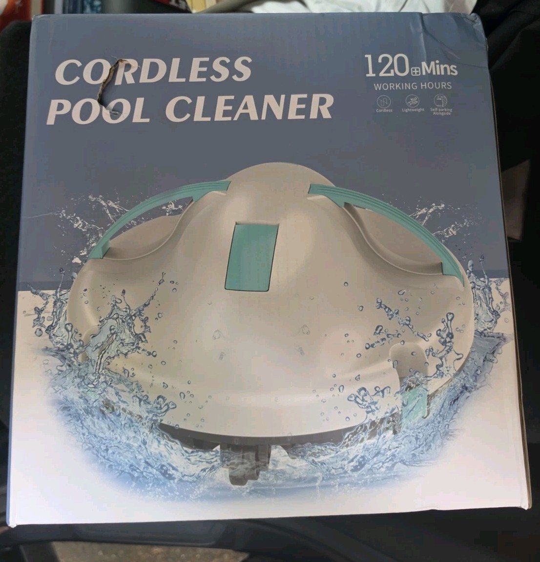 Cordless Robotic Pool Cleaner 120 Min Runtime Automatic Vacuum Above/In-Ground
