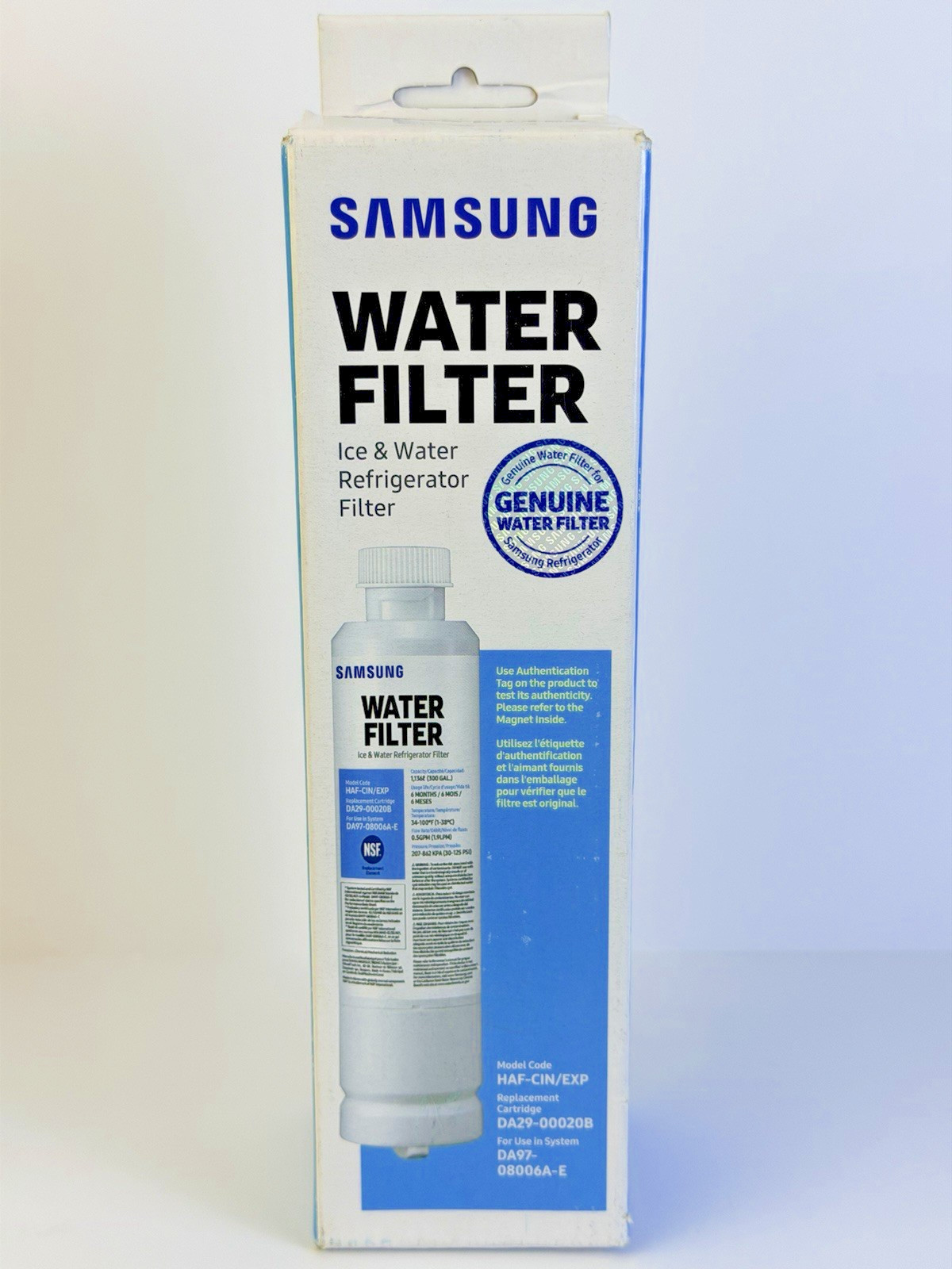 Samsung DA29-00020B HAF-CIN/EXP Refrigerator Ice Water Filter Da97-08006A-1