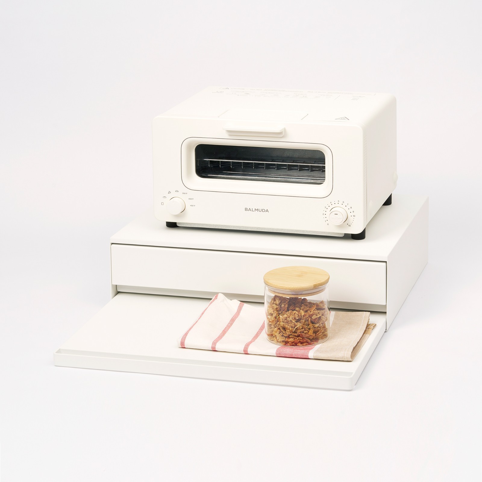 Yamazaki Home TOWER Kitchen Countertop Organizer Appliance Stand with Drawer