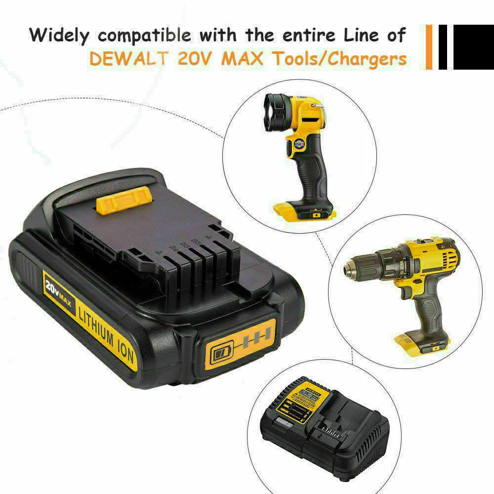 2 pack 20V For DeWALT Max XR Lithium Ion DCB201 DCB203 DCB207 Battery / Charger