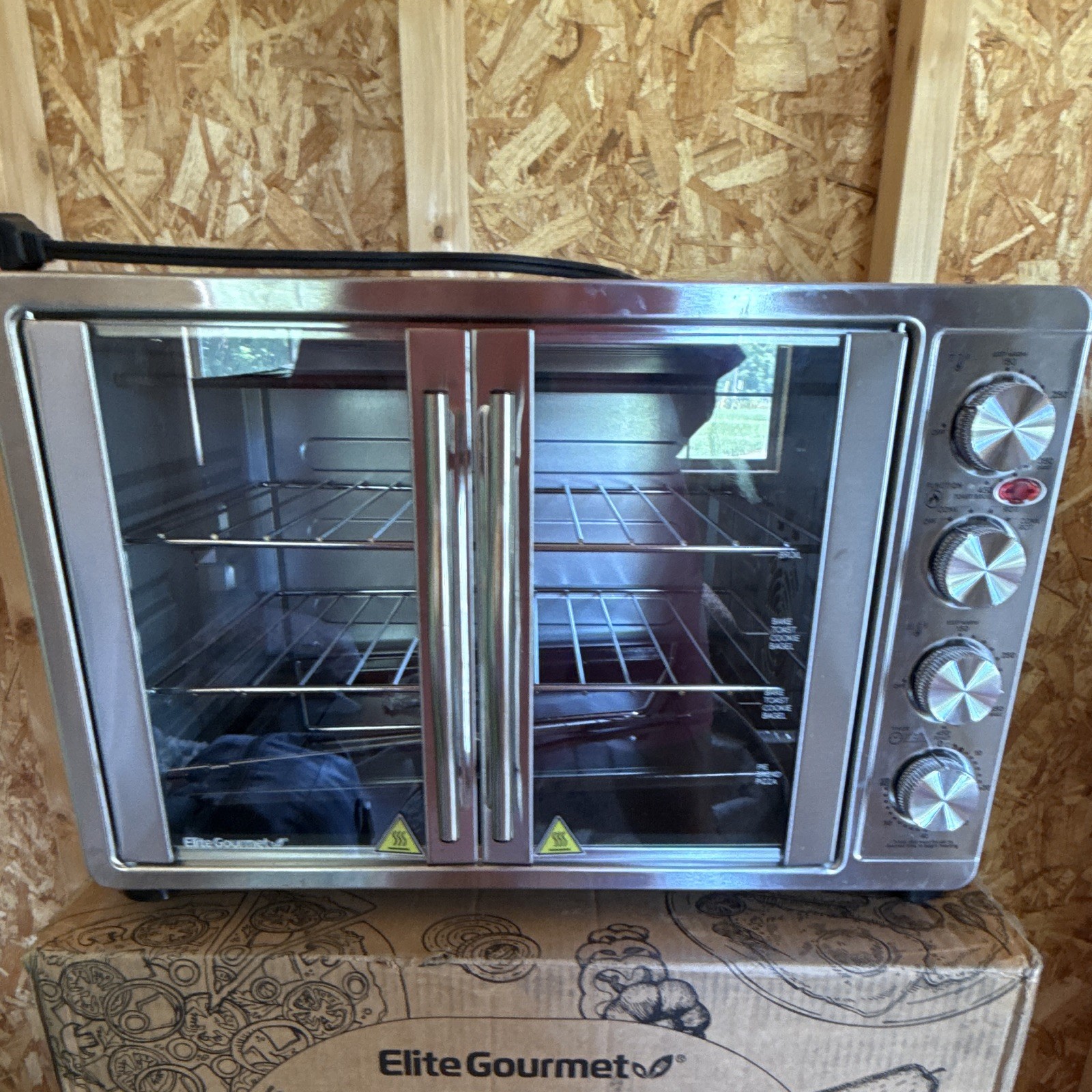 Elite Gourmet 45L French Door Countertop Convection Oven 1800W Stainless
