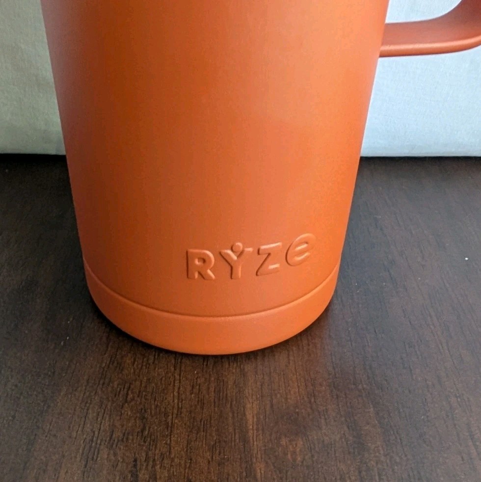 Ryze Mushroom Coffee Tumbler Stainless Steel Double Wall Mug 16oz Orange