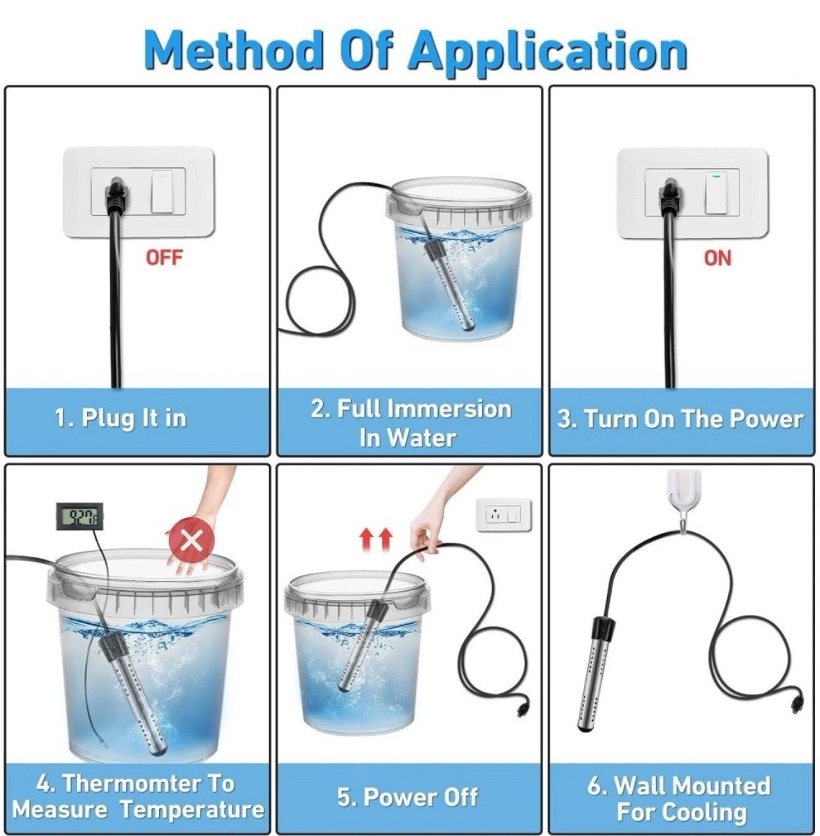 2000W Immersion Water Heater,Submersible Portable Electric Heaters 110V Us New