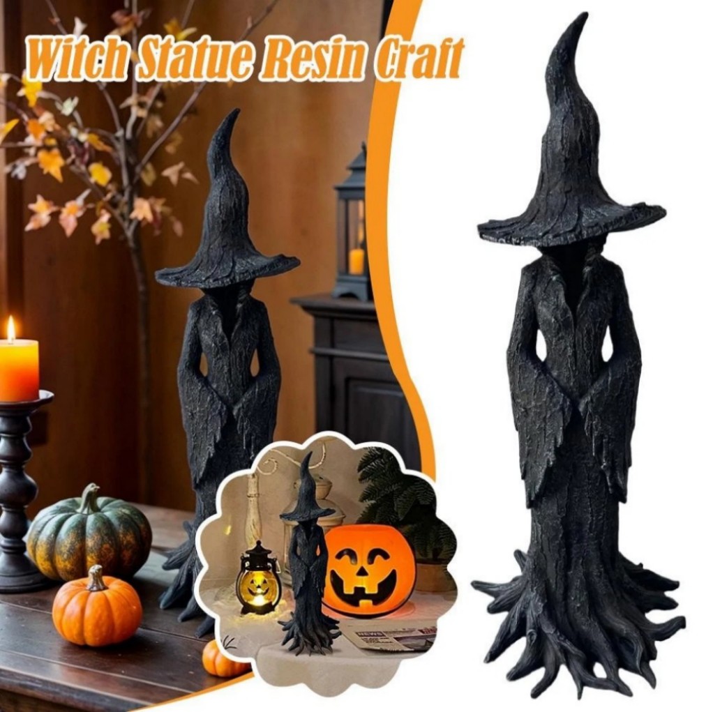 1 Pack Cracker Barrel Tree Witch Statue 2025 30 cm Halloween Decor – New in Box