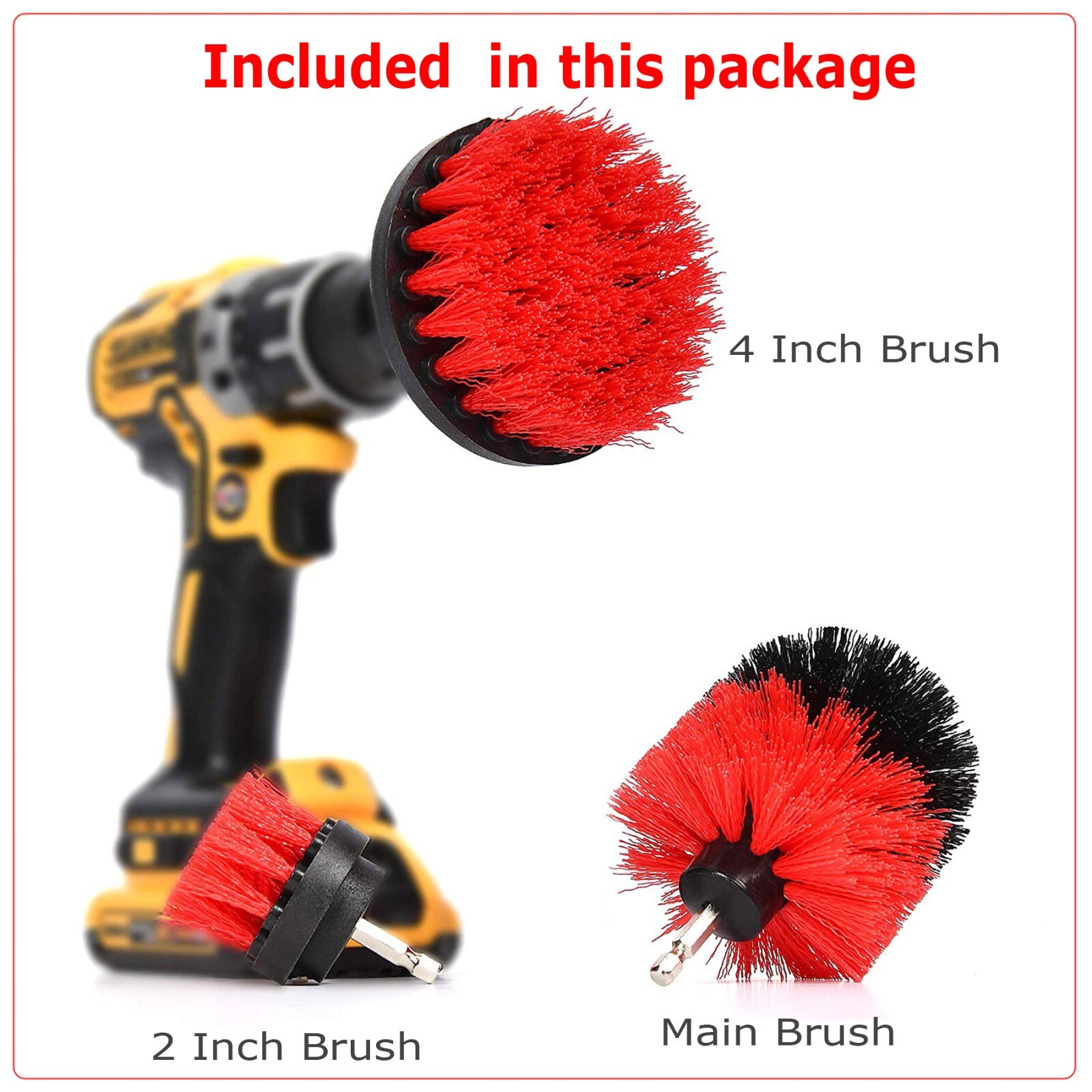 4PCS Drill Brush Set Power Scrubber Drill Attachments Carpet Tile Grout Cleaning